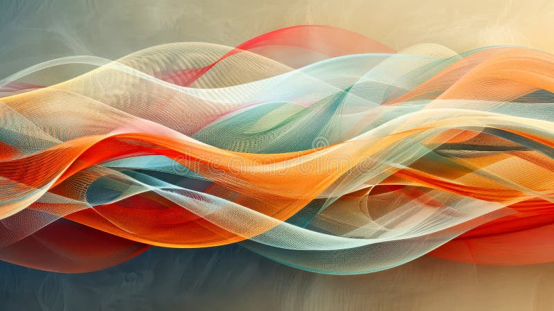 Abstract Colored Waves of Light Blending in a Fluid Motion. banner royalty free illustration