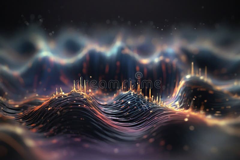 Abstract colored waves trough illustration stock illustration