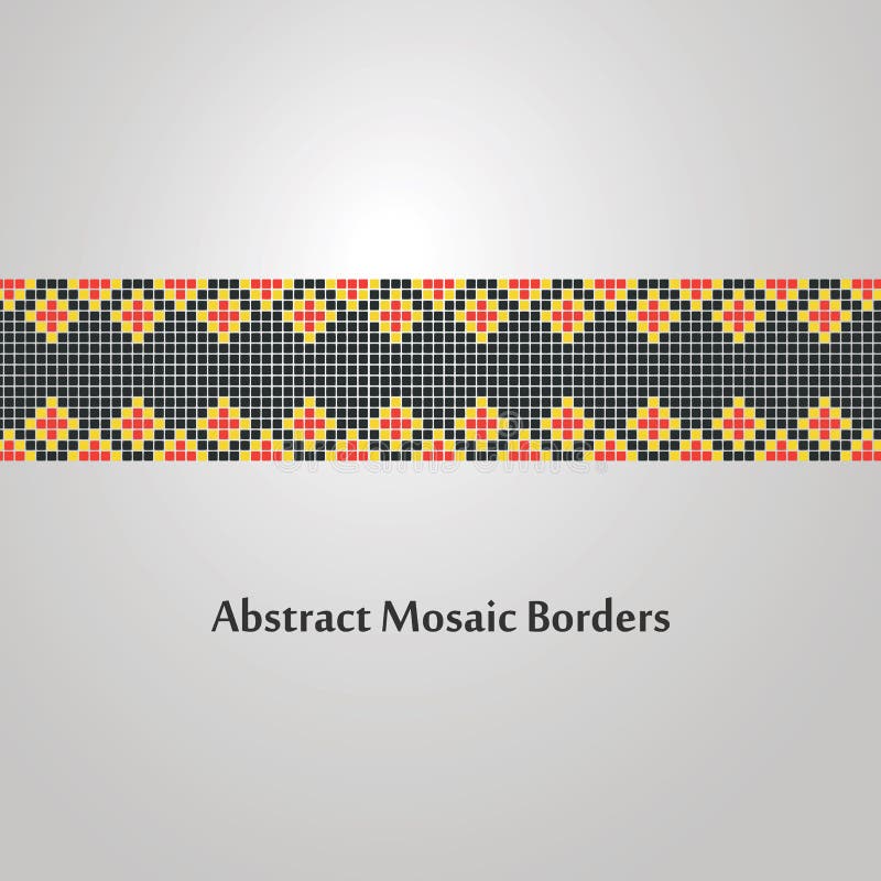 Abstract Colorfu Mosaic Border Design Decoration Element Stock Vector