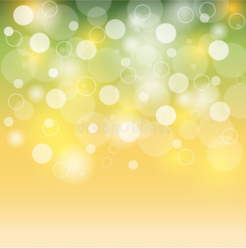 Green and Yellow Background White Bubbles or Bokeh Lights. Summer Bokeh  Stock Vector - Illustration of elegant, bubbles: 100680492