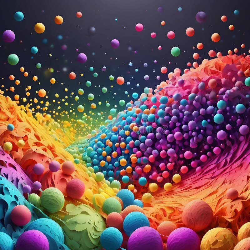 Abstract colorful background with multicolored balls stock illustration