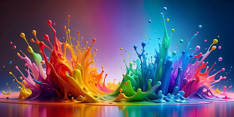 Abstract colorful background with splashes AI Generative royalty free stock photography