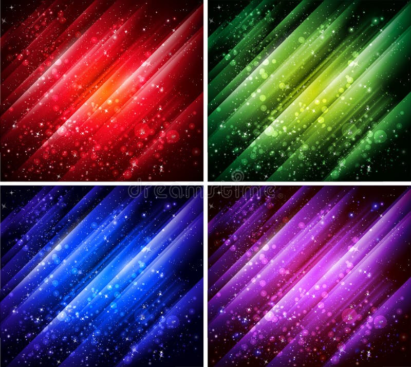 Vector set di sfondi astratti in rosso, blu, verde, viola, colori, vettore 