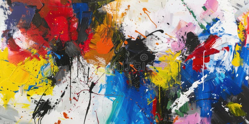 Abstract colorful brushstrokes in various vibrant hues on background. AIG49. stock images