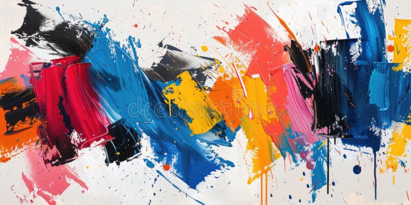 Abstract colorful brushstrokes in various vibrant hues on background. AIG49. royalty free stock image