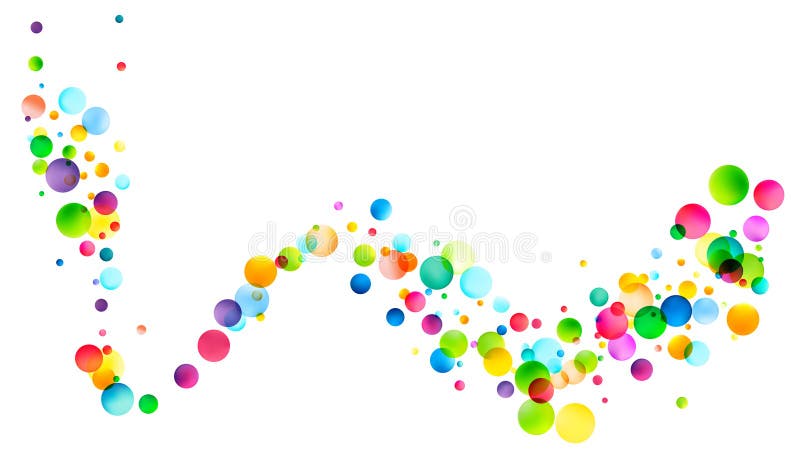 Abstract Colorful Bubble Flight. A dynamic array of translucent, multicolored bubbles soars across a white background, creating a lively and vibrant abstract scene