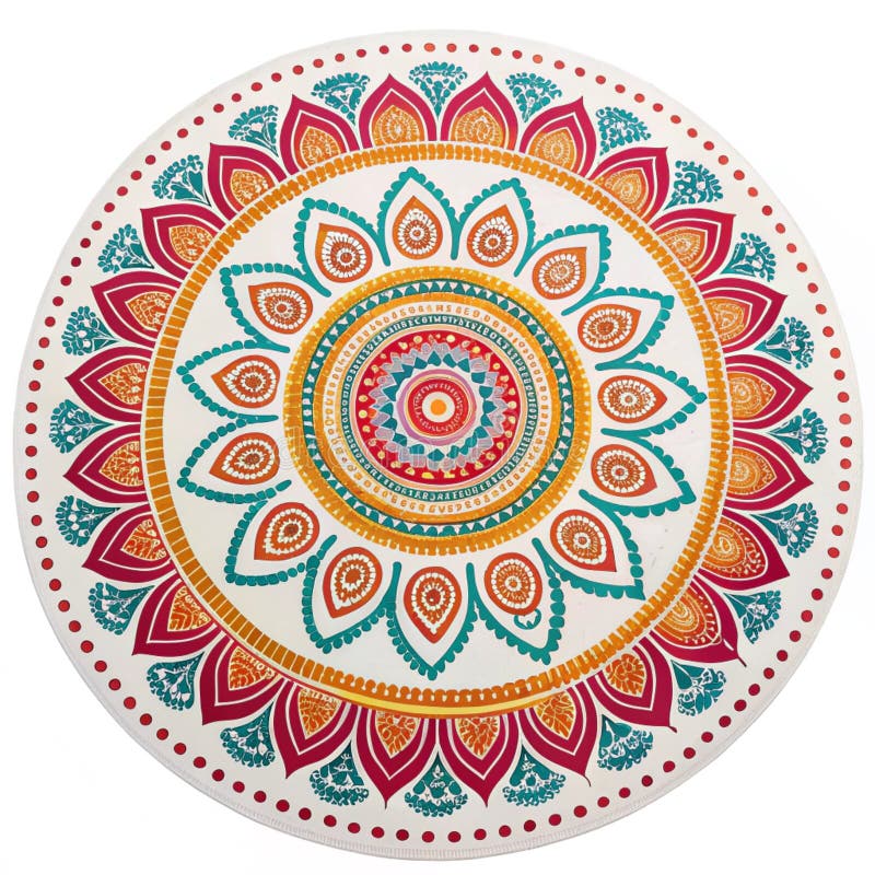 Abstract Colorful Circle Pattern isolated on white background stock illustration