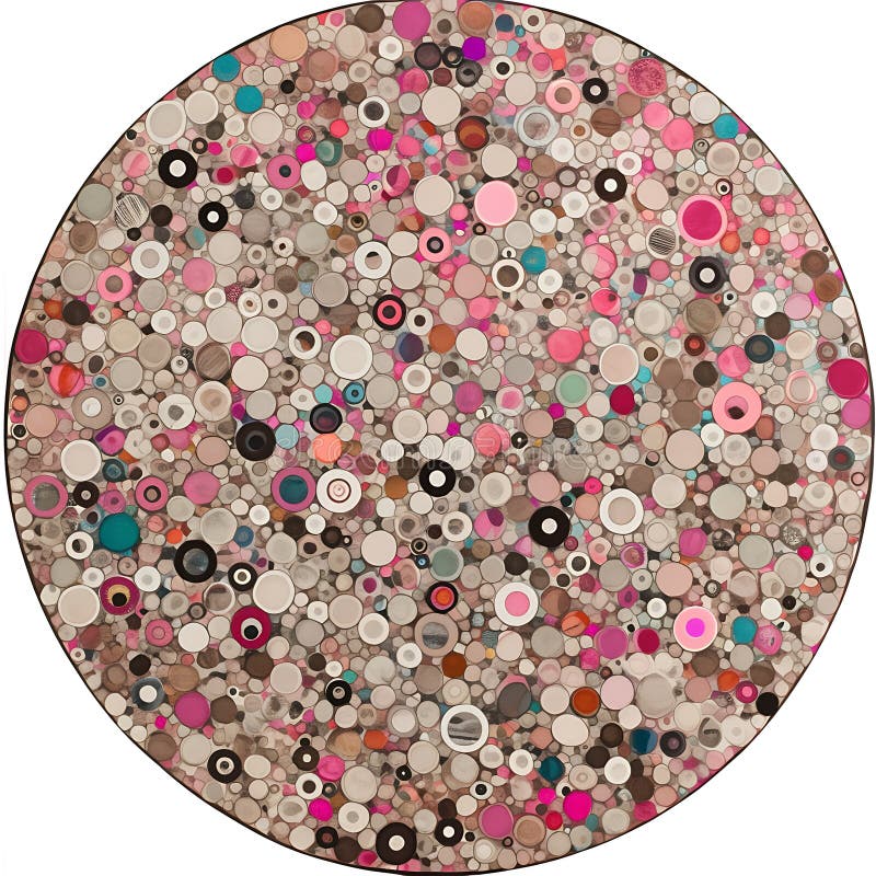 Abstract Colorful Circle Pattern with Pink Grey and Black Circles vector illustration