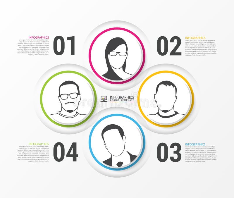 Abstract colorful circles with people icons. Infographic. Vector vector illustration