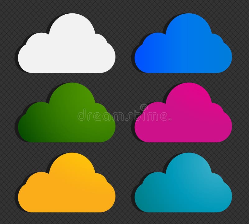 Abstract colorful cloud labels vector illustration