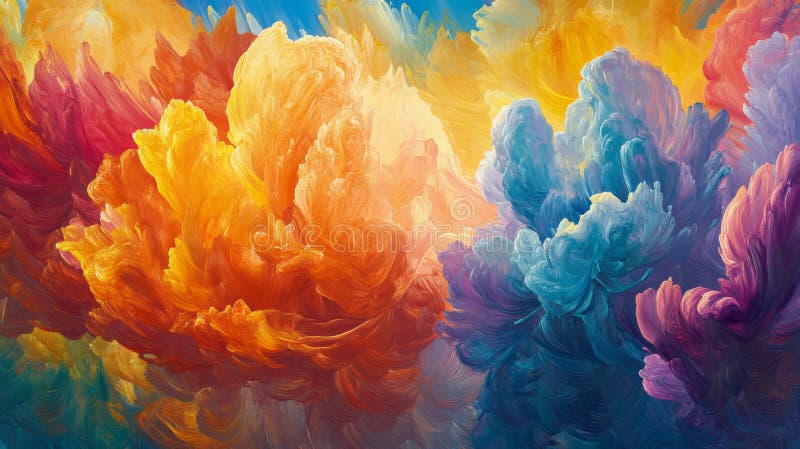 Abstract Colorful Cloudscape Painting vector illustration
