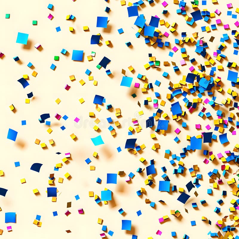 Abstract Colorful Confetti Explosion on Beige Background royalty free illustration
