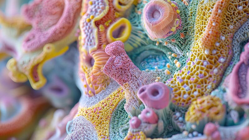 Abstract colorful 3D organic shapes perfect for backgrounds or textures stock illustration