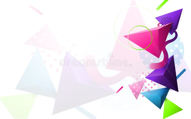 Abstract colorful 3D triangle and minimal modern geometric shape background