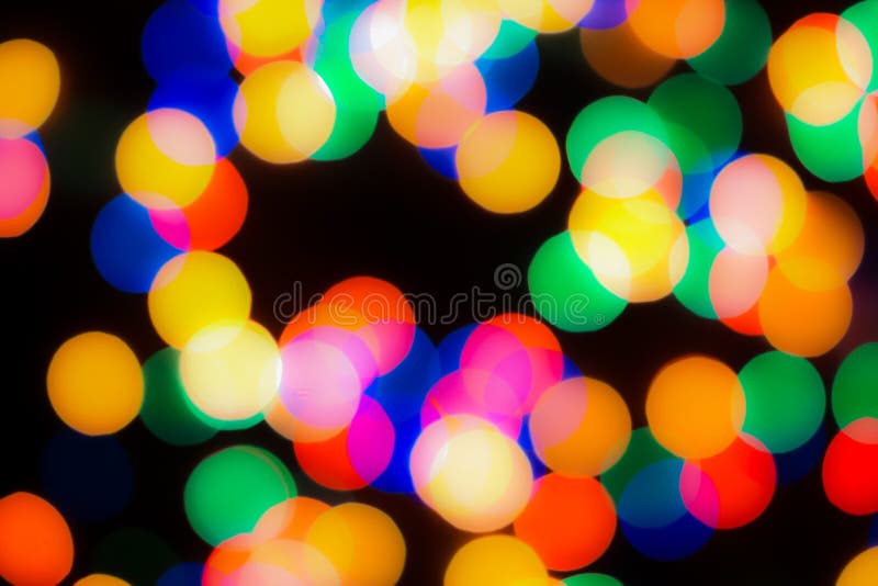 Abstract colorful defocused circular facula. Bokeh blurred color light can use background. new year bokeh defocus