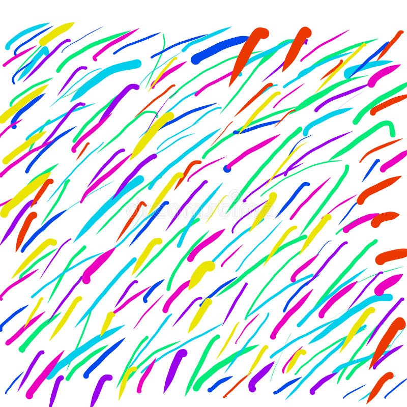 Abstract Colorful Digital Line Art Hand Drawn Illustrations for