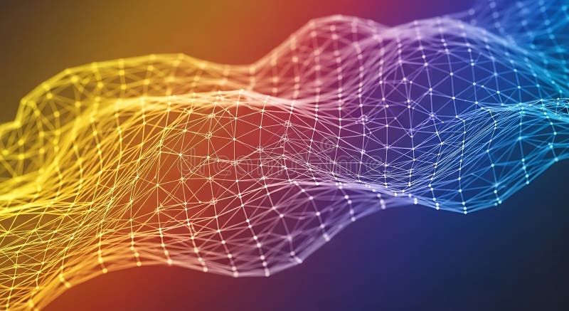 Abstract Colorful Digital Network Wave stock illustration