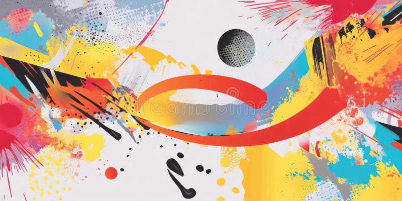 Abstract colorful dynamic modern vibrant paint splatter composition royalty free stock photos