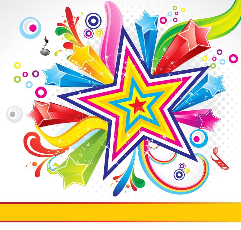 Abstract colorful explode background with star