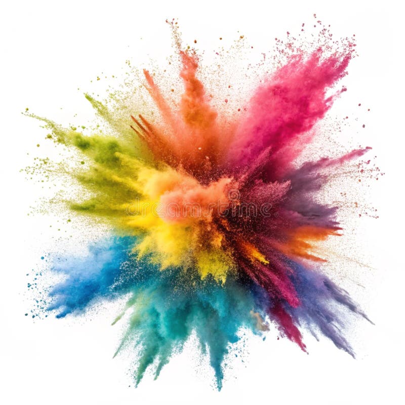 Abstract Colorful Explosion isolated on white background royalty free illustration
