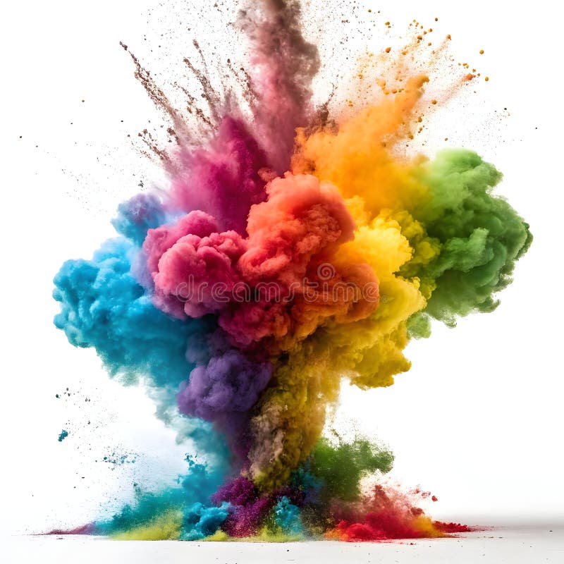 Abstract colorful explosion isolated on white royalty free illustration