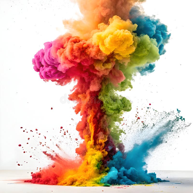Abstract colorful explosion isolated on white stock illustration