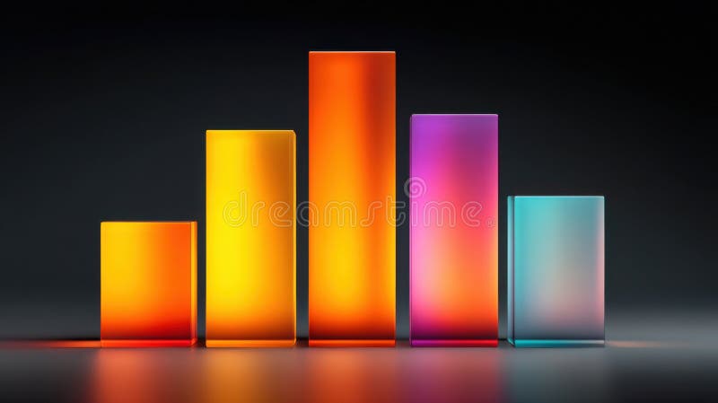 Abstract Colorful Glass Blocks: A Modern, Vibrant, and Shiny 3D Render of Prismatic Rectangles with Smooth Surfaces and Bright royalty free stock images