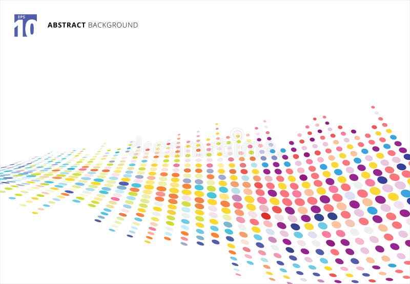 Abstract colorful halftone texture wave dots pattern perspective stock illustration