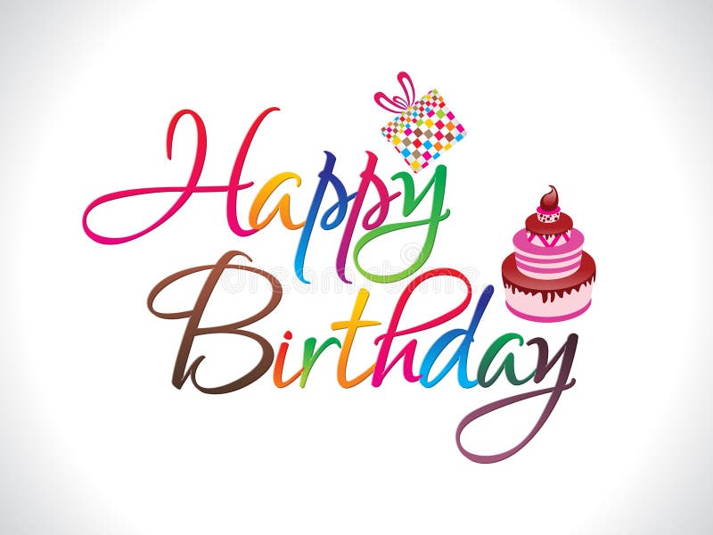 Abstract Colorful Happy Birthday Text  Stock Vector 