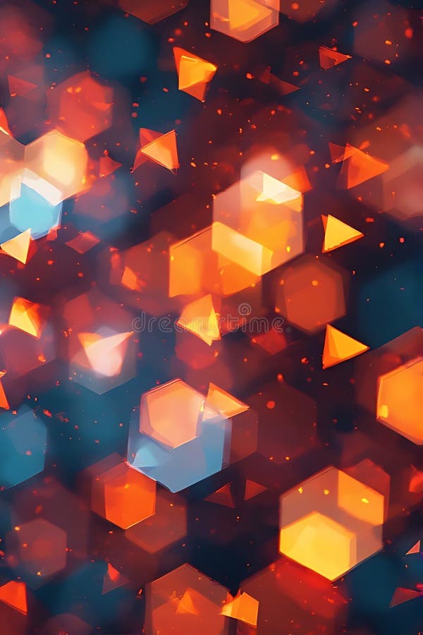 Abstract Colorful Hexagonal Bokeh Pattern, Portrait Images Generative AI royalty free illustration