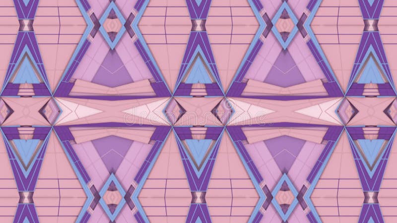 Abstract colorful kaleidoscopic 3d render seamless loop animation. HD resolution stock illustration