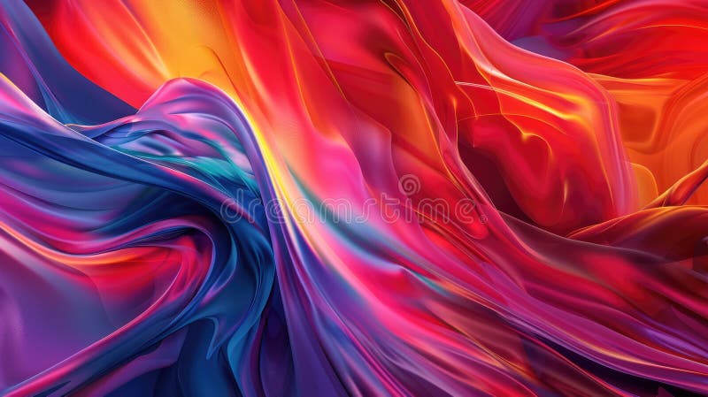 Abstract colorful light waves with blue and orange hues. Digital art. AIG51. vector illustration