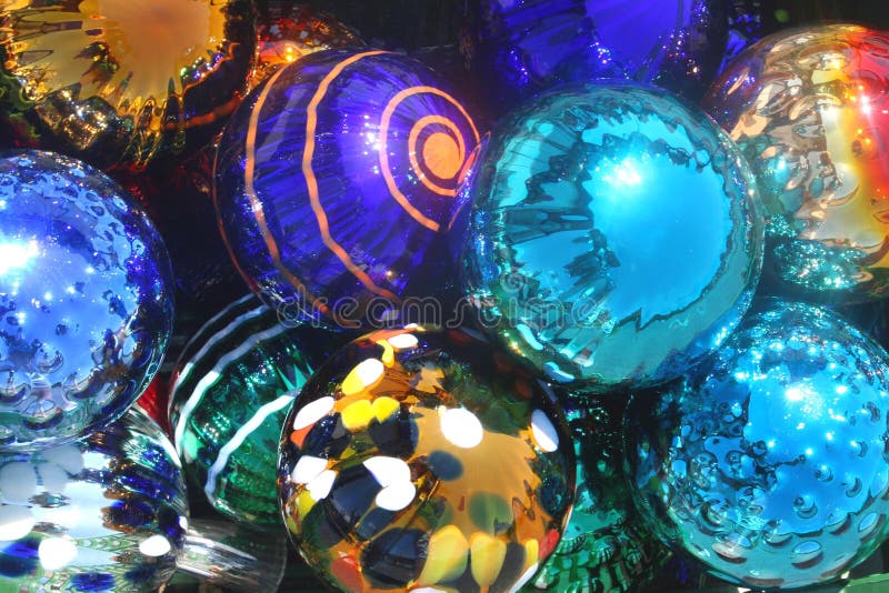 Colorful deluxe glassblown baubles for celebrations