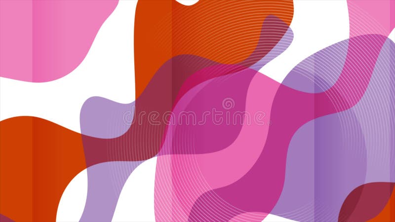 Abstract colorful motion background with circular lines and minimal waves stock video footage