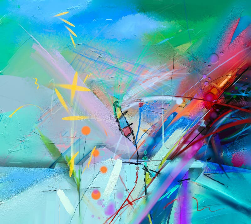 abstract colorful oil painting on canvas texture stock illustration