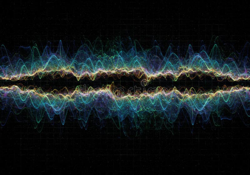 Abstract Colorful Particle Waveform Visualization vector illustration