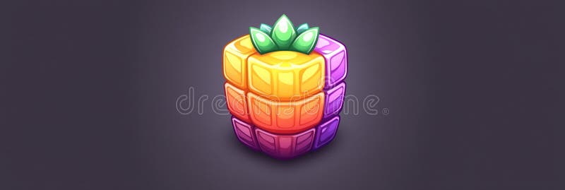 Abstract Colorful Raspberry Cube Digital Art Graphic Design Illustration 3D Pink Game Icon Logo Bold vector illustration