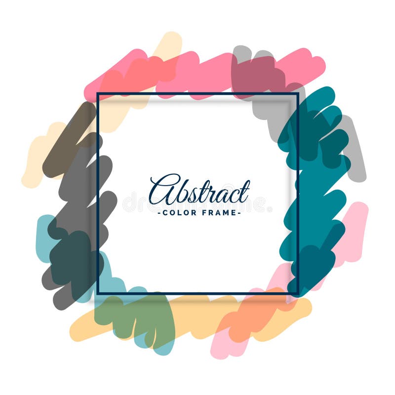 Abstract colorful scribble frame background stock illustration