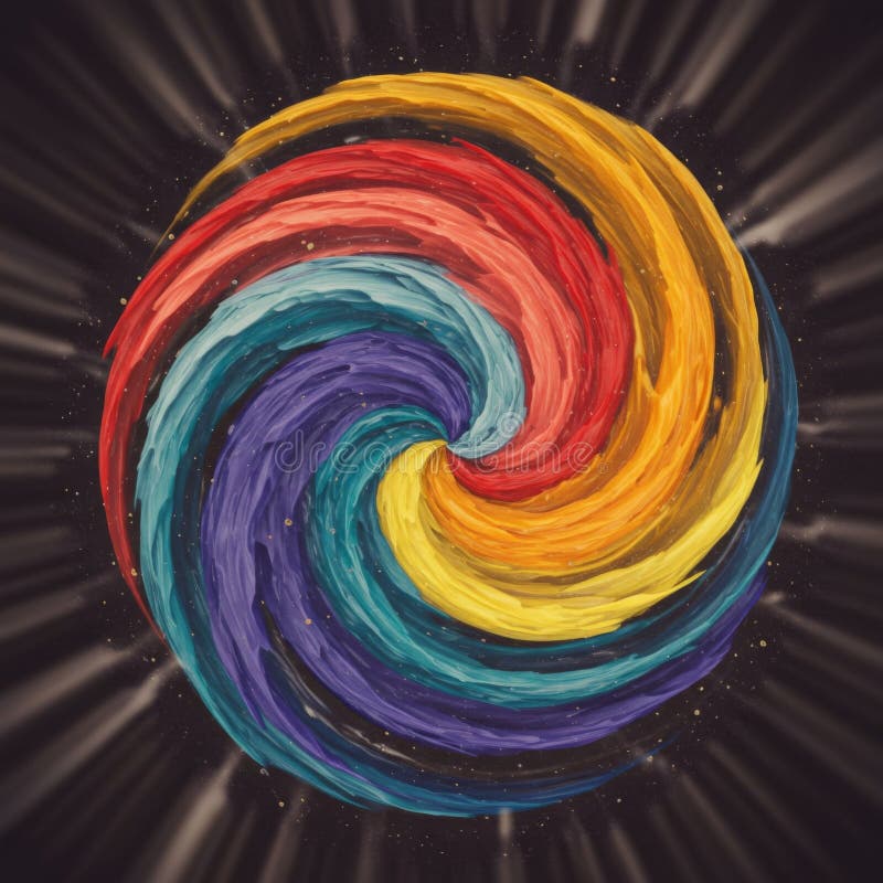 Abstract Colorful Spiral Galaxy Swirl Design royalty free illustration