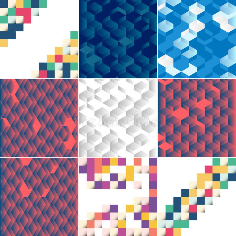 Abstract colorful square background pack of 13 royalty free illustration