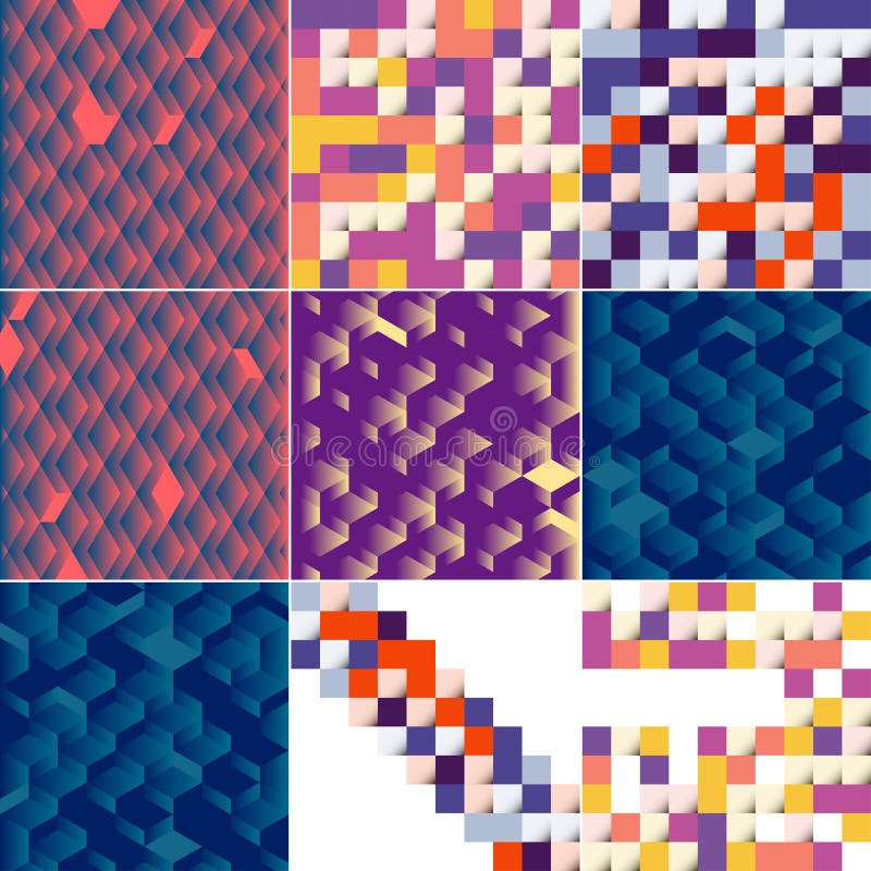 Abstract colorful square background pack of 11 vector illustration