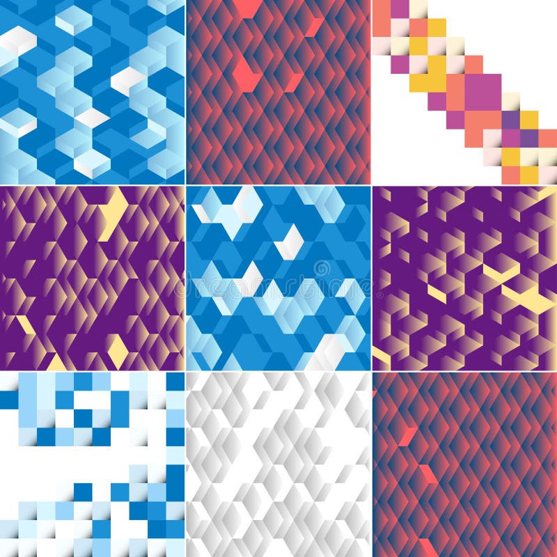 Abstract colorful square background pack of 17 vector illustration
