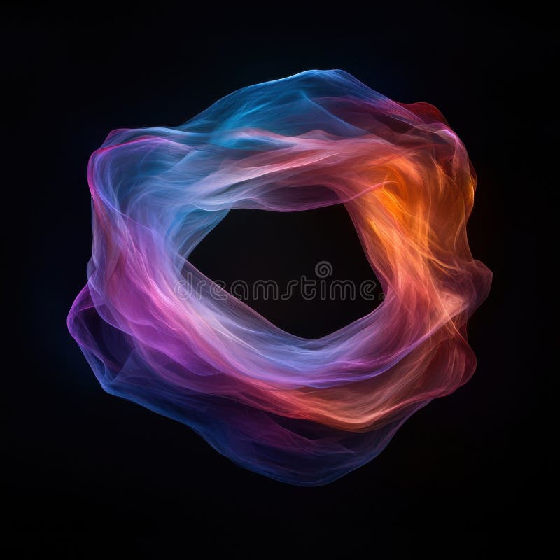 Abstract colorful swirl of light creating a ring shape royalty free illustration