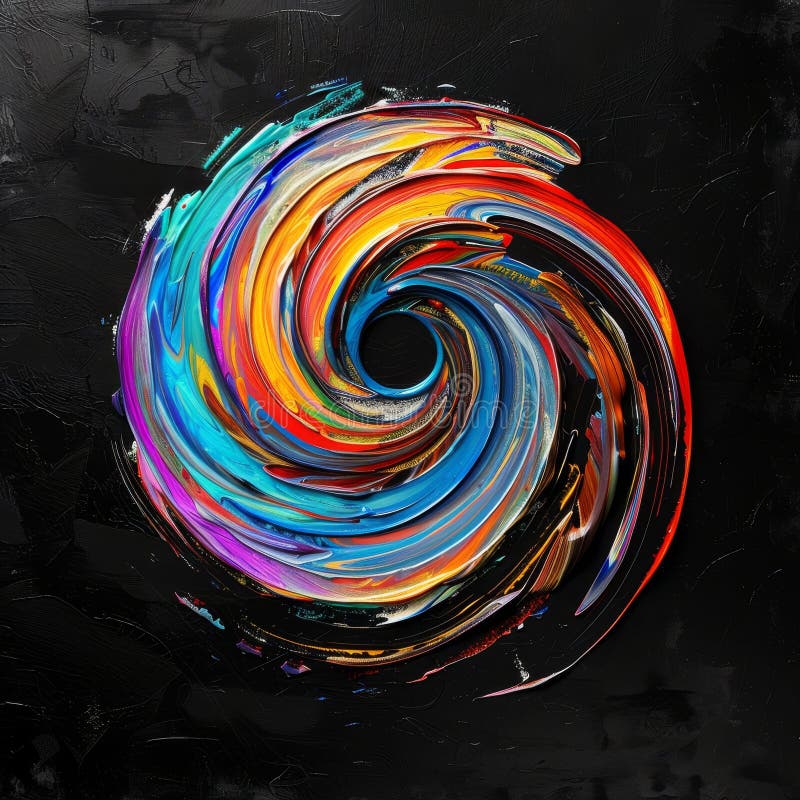 Abstract Colorful Swirl Painting royalty free illustration