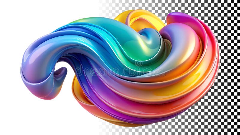 Abstract colorful swirl, vibrant and dynamic design element for creativity png transparent image Generative AI vector illustration