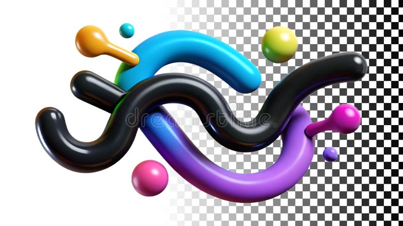 Abstract colorful swirls, modern design element for artistic projects png transparent image Generative AI stock illustration