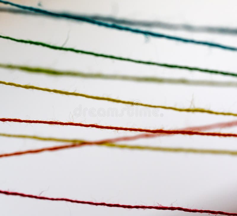 Abstract of colorful threads on white background