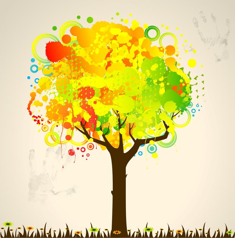 Abstract colorful tree