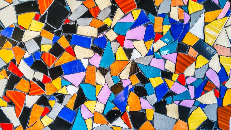 Abstract Colorful Triangle Tile Glass Background Texture stock image