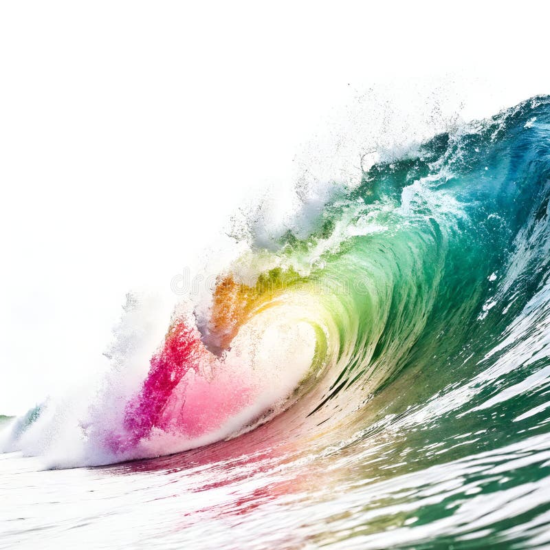 Abstract Colorful Wave Isolated on White Background stock illustration